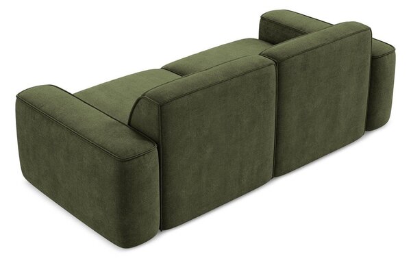Divano verde con rivestimento in ciniglia 204 cm Omao – Makamii