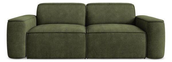 Divano verde con rivestimento in ciniglia 204 cm Omao – Makamii