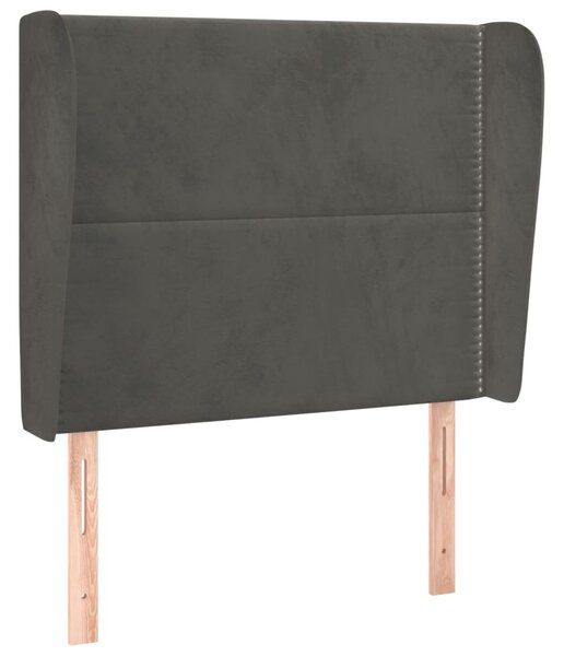 Testiera ad Orecchio GrigioScuro 103x23x118/128cm in Velluto