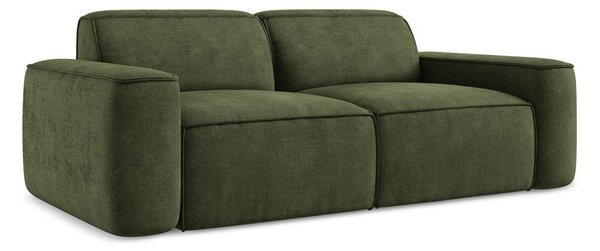 Divano verde con rivestimento in ciniglia 204 cm Omao – Makamii