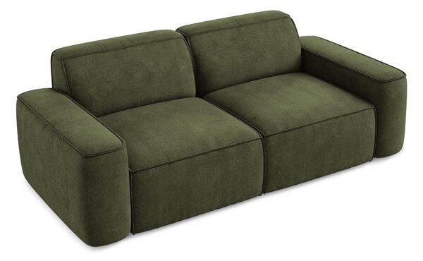 Divano verde con rivestimento in ciniglia 204 cm Omao – Makamii