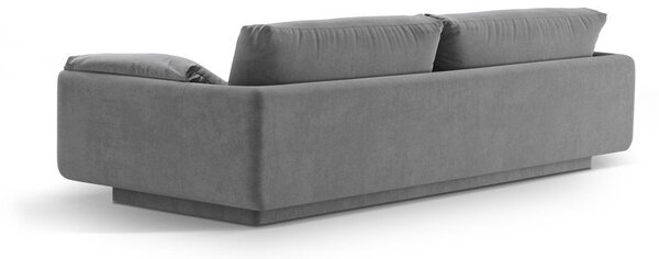 Divano in grigio chiaro con rivestimento in velluto 220 cm Torino – Micadoni