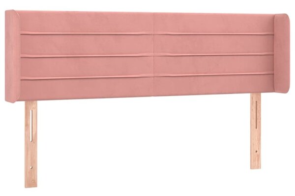 Testiera ad Orecchio Rosa 147x16x78/88 cm in Velluto