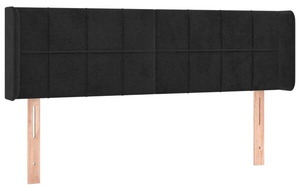 Testiera ad Orecchio Nera 147x16x78/88 cm in Velluto
