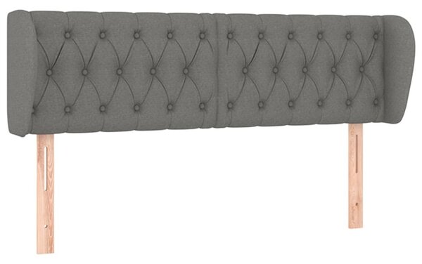Testiera ad Orecchio Grigio Scuro 147x23x78/88 cm in Tessuto