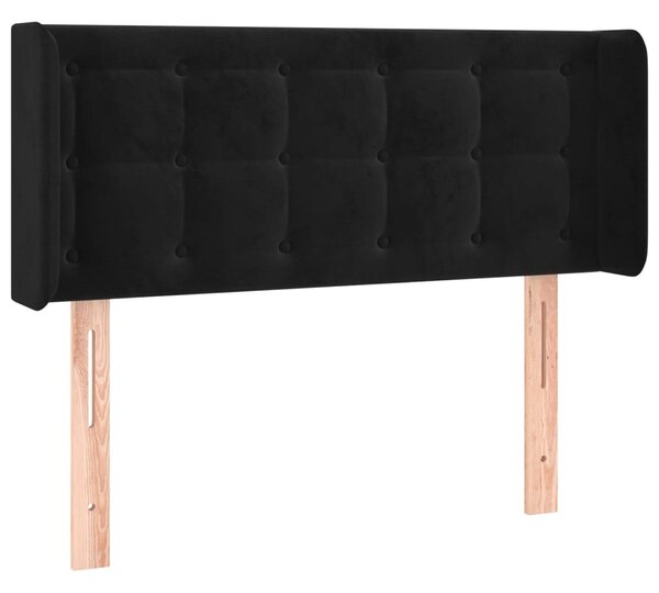 Testiera ad Orecchio Nera 83x16x78/88 cm in Velluto