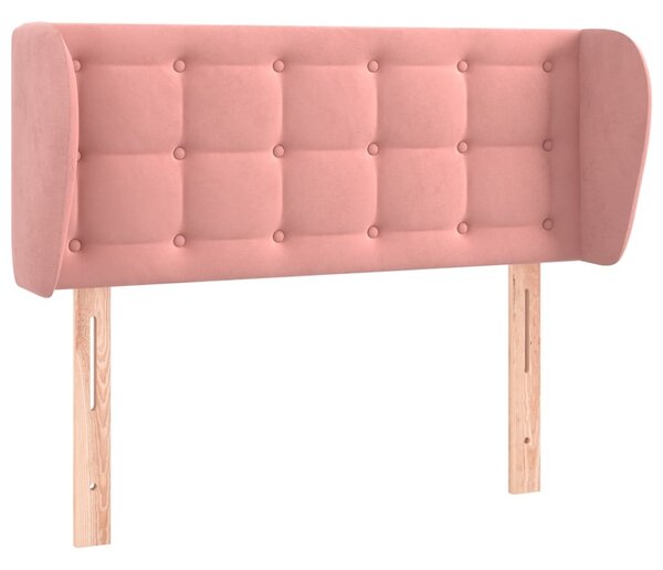 Testiera ad Orecchio Rosa 103x23x78/88 cm in Velluto