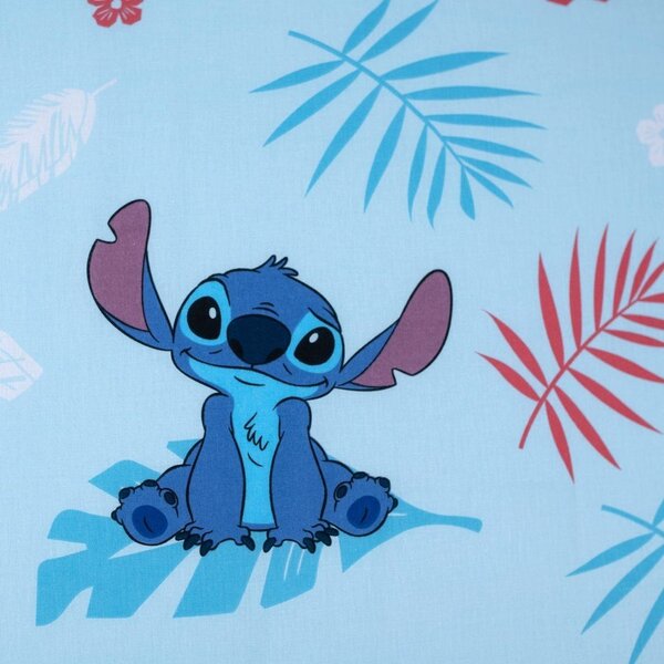 Lenzuolo con angoli per bambini blu in cotone per letto singolo 90x200 cm Lilo & Stitch "Blue" – Jerry Fabrics