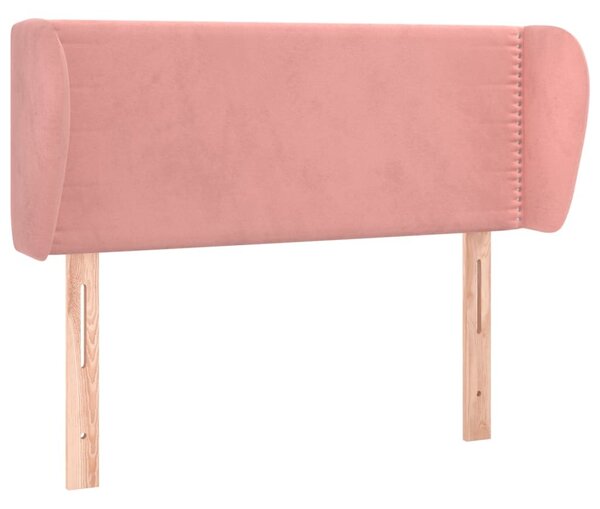 Testiera ad Orecchio Rosa 103x23x78/88 cm in Velluto