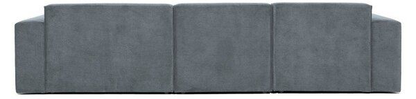 Divano angolare componibile grigio (con penisola a destra) con rivestimento in velluto a coste Sting – Scandic