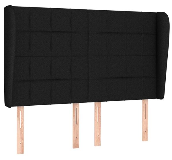 Testiera ad Orecchio Nera 147 x 23 x 118/128 cm in Tessuto