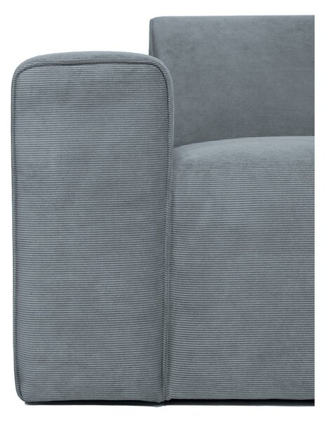 Divano angolare componibile grigio (con penisola a destra) con rivestimento in velluto a coste Sting – Scandic