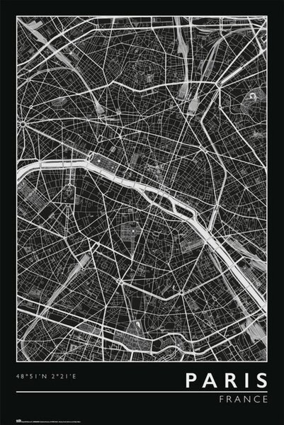 Posters, Stampe Paris - City Map