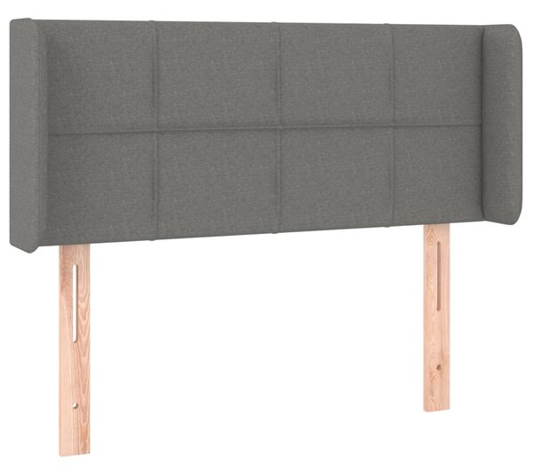 Testiera ad Orecchio Grigio Scuro 93x16x78/88 cm in Tessuto