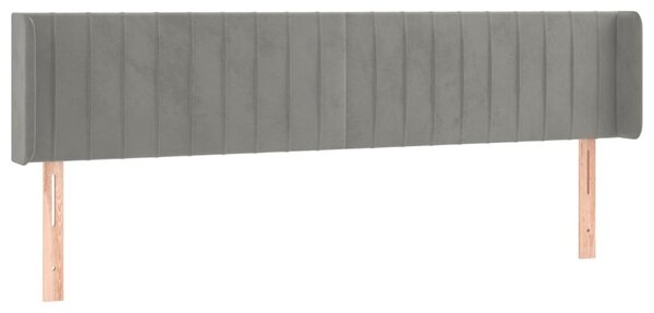 Testiera ad Orecchio Grigio Chiaro 183x16x78/88 cm in Velluto