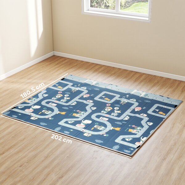 AIYAPLAY Tappeto da gioco per bambini pieghevole e reversibile, in schiuma spessa, 202 x 180,5 x 1 cm, Multicolore | Aosom Italy