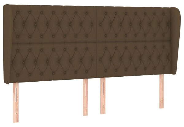 Testiera ad Orecchio Marrone Scuro 183x23x118/128 cm in Tessuto