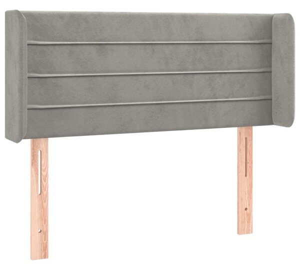 Testiera ad Orecchio Grigio Chiaro 103x16x78/88 cm in Velluto