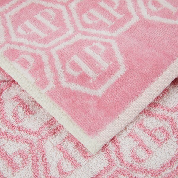 Asciugamano Con Ospite In Acrilico Dralon Pattern 40X60+60X100 Premoli Di Bella Moderno Rosa Caleffi