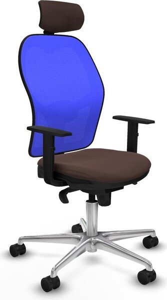 Sedia da ufficio con poggiatesta Piqueras y Crespo 1D086N2 Blu Marrone scuro