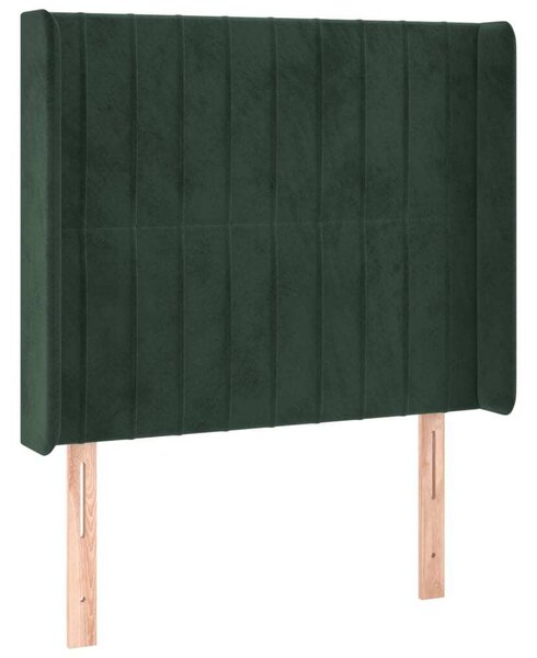 Testiera ad Orecchio Verde Scuro 83x16x118/128 cm in Velluto
