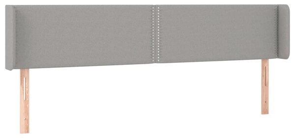Testiera ad Orecchio Grigio Chiaro 203x16x78/88 cm in Tessuto