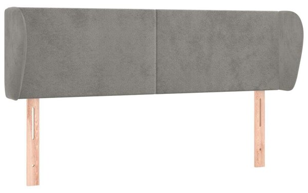 Testiera ad Orecchio Grigio Chiaro 147x23x78/88 cm in Velluto