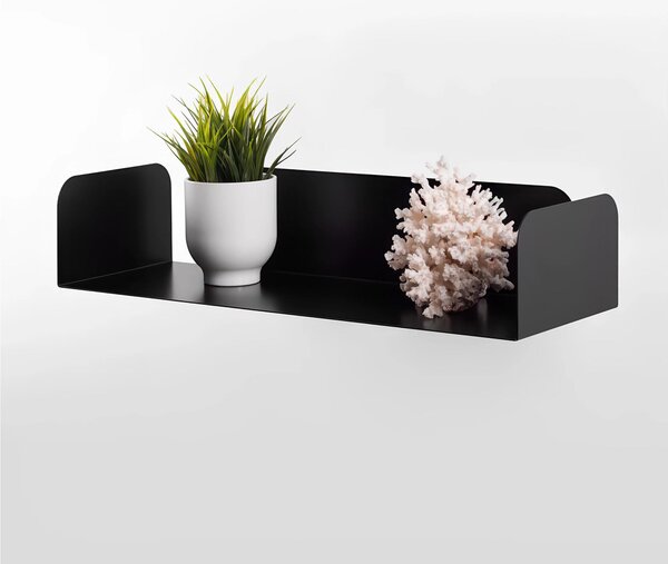 Mensola in metallo SMARTY da muro Minimal Dimensioni 40x20x h 12 cm Portata massima 17.8 kg in acciaio verniciato Nero RAL 9005