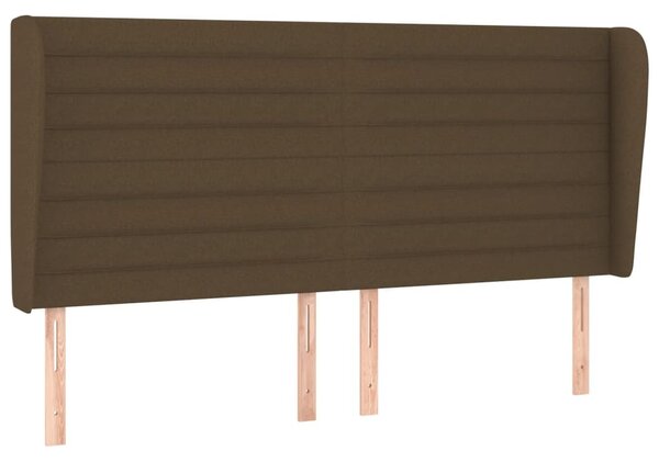 Testiera ad Orecchio Marrone Scuro 163x23x118/128 cm in Tessuto