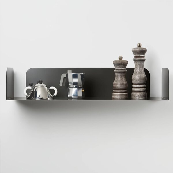 Mensola in metallo SMARTY da muro Minimal Dimensioni 40x20x h 12 cm Portata massima 17.8 kg in acciaio verniciato Grigio ombra RAL 7022