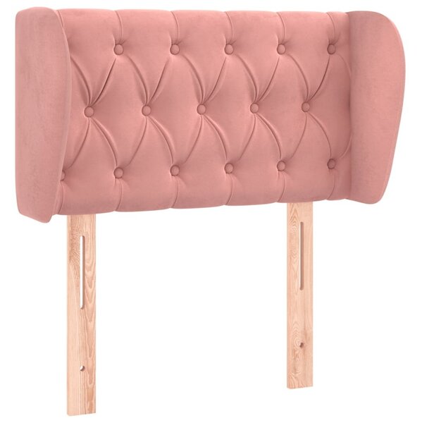 Testiera ad Orecchio Rosa 83x23x78/88 cm in Velluto