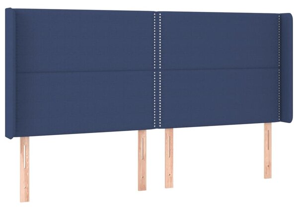Testiera ad Orecchio Blu 203x16x118/128 cm in Tessuto
