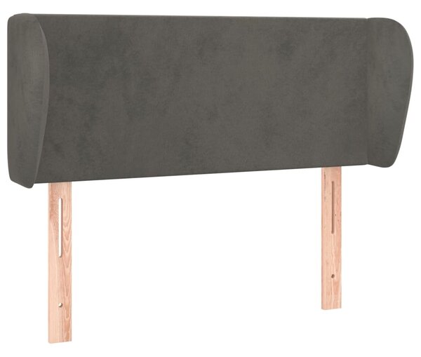 Testiera ad Orecchio Grigio Scuro 83x23x78/88 cm in Velluto