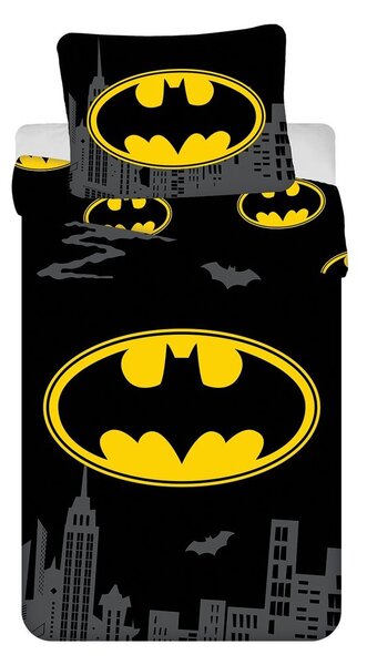 Set copripiumino e federa da bambini in cotone per letto singolo 140x200 cm Batman "The Emblem" – Jerry Fabrics