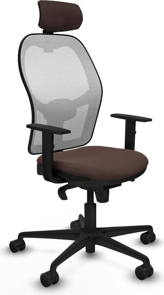 Sedia da ufficio con poggiatesta Jorquera Piqueras y Crespo 1D036N2 Bianco Marrone scuro
