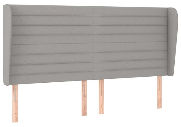 Testiera ad Orecchio Grigio Chiaro 163x23x118/128 cm in Tessuto