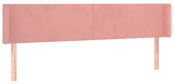Testiera ad Orecchio Rosa 183x16x78/88 cm in Velluto