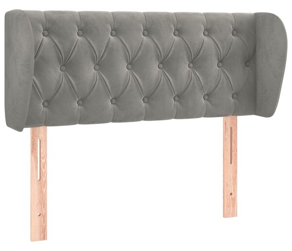 Testiera ad Orecchio Grigio Chiaro 93x23x78/88 cm in Velluto