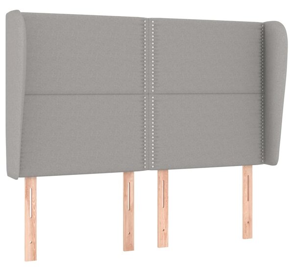 Testiera ad Orecchio Grigio Chiaro 147x23x118/128 cm in Tessuto