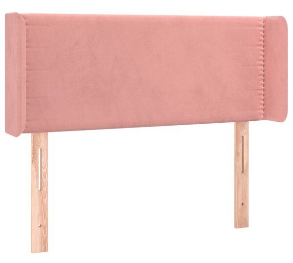 Testiera ad Orecchio Rosa 103x16x78/88 cm in Velluto