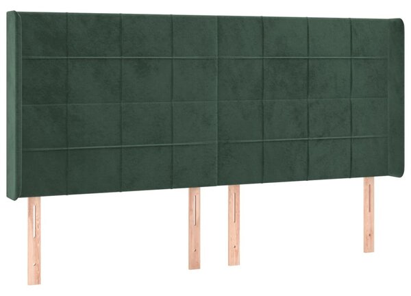 Testiera ad Orecchio Verde Scuro 163x16x118/128 cm in Velluto