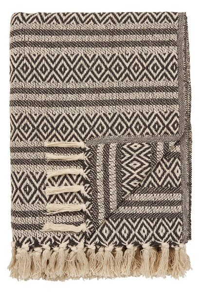 Coperta marrone in cotone riciclato 130x180 cm Adana – House Nordic