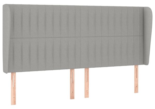 Testiera ad Orecchio Grigio Chiaro 183x23x118/128 cm in Tessuto