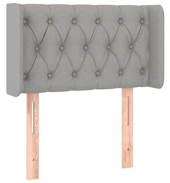 Testiera ad Orecchio Grigio Chiaro 83x16x78/88 cm in Tessuto