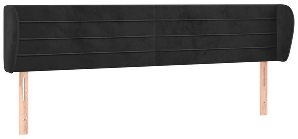 Testiera ad Orecchio Nera 163x23x78/88 cm in Velluto