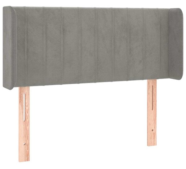 Testiera ad Orecchio Grigio Chiaro 83x16x78/88 cm in Velluto
