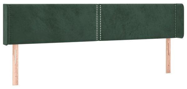 Testiera ad Orecchio Verde Scuro 203x16x78/88 cm in Velluto