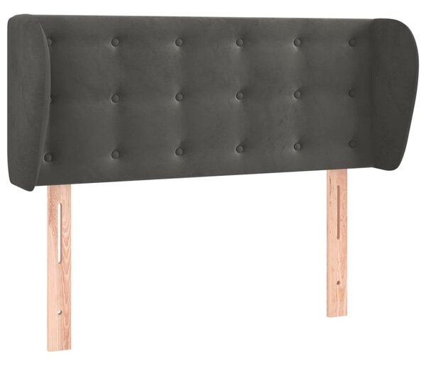 Testiera ad Orecchio Grigio Scuro 103x23x78/88 cm in Velluto