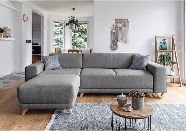 Divano angolare grigio allungabile e con contenitore Classy Sophie – Miuform