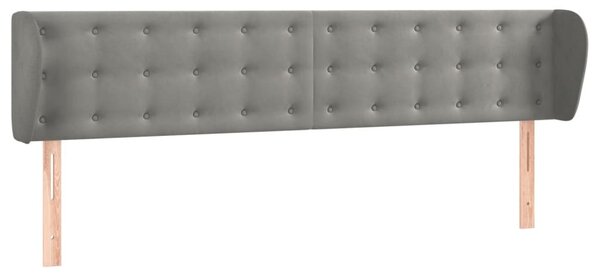 Testiera ad Orecchio Grigio Chiaro 183x23x78/88 cm in Velluto